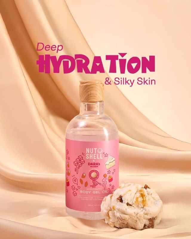 Light as a gel, rich like an oil. Hydration never felt this good. Nut shell Body Gel Oil نات شل